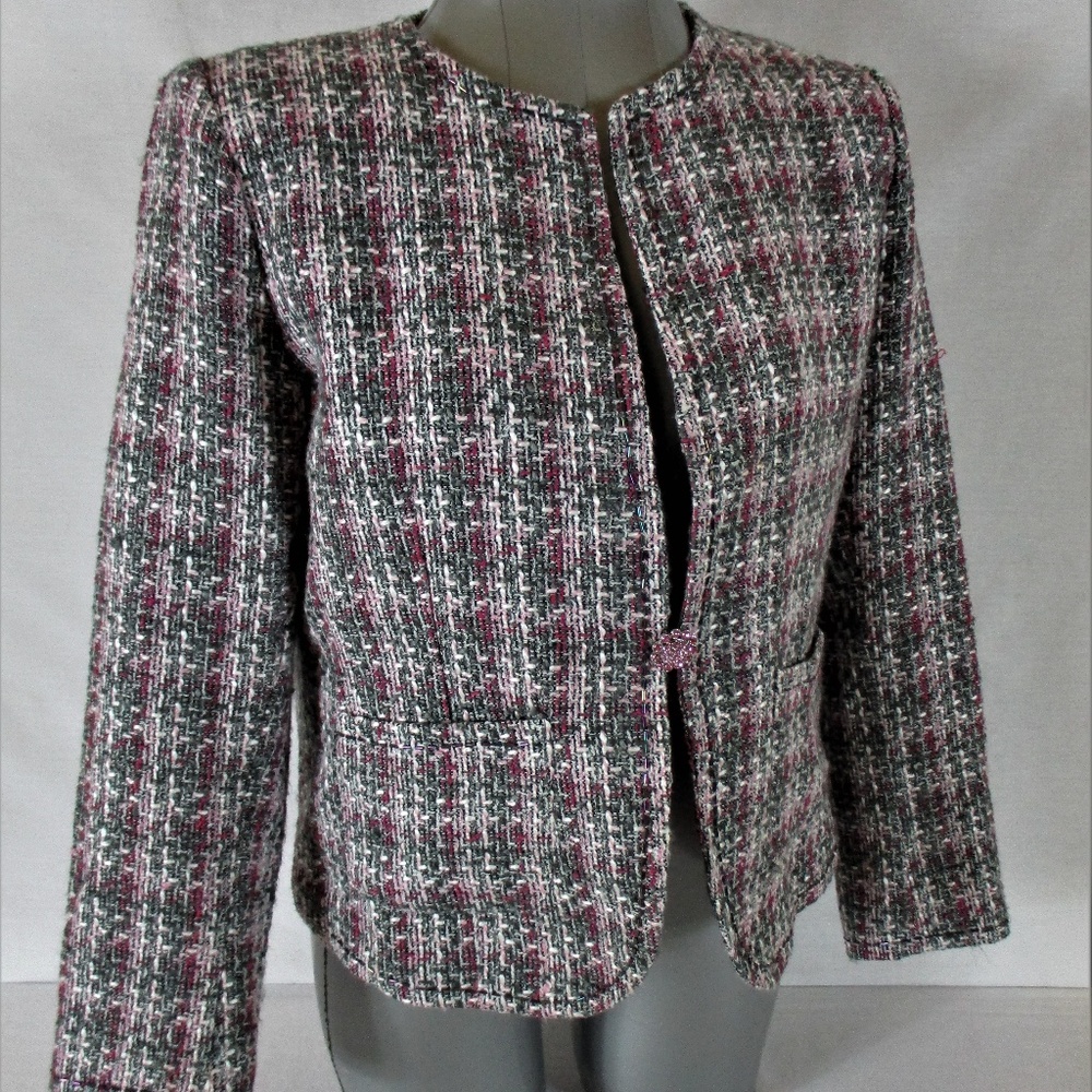 DRESSBARN womens Sz PL JEWEL BUTTON jacket (A9)E2